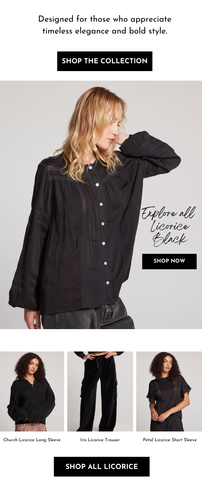 Licorice Spotlight, designed for those who appreciate timeless elegance and bold style.