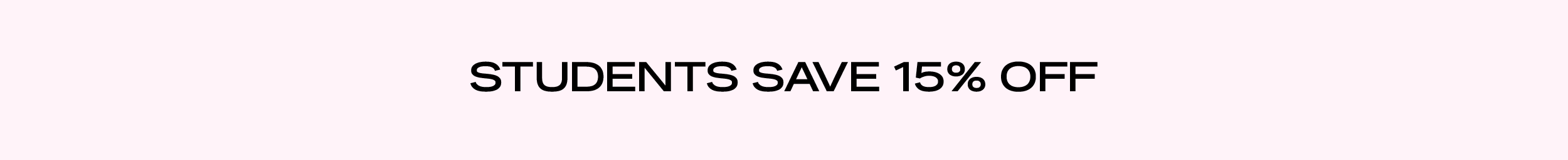 Students save 15% offf