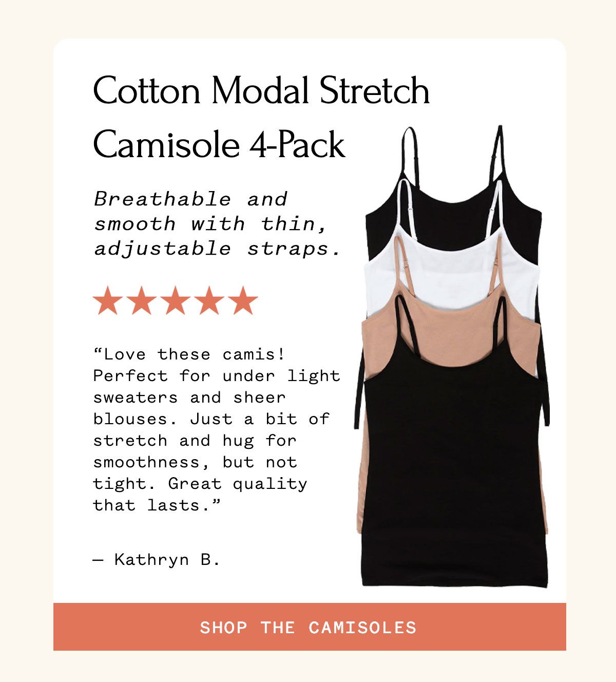 Cotton Modal Stretch Camisole 4-Pack Cotton Modal Stretch Camisole 4-Pack