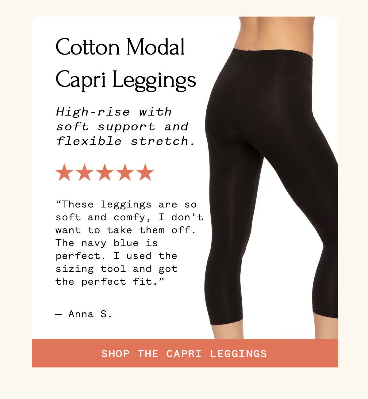 Cotton Modal Capri Leggings Cotton Modal Capri Leggings