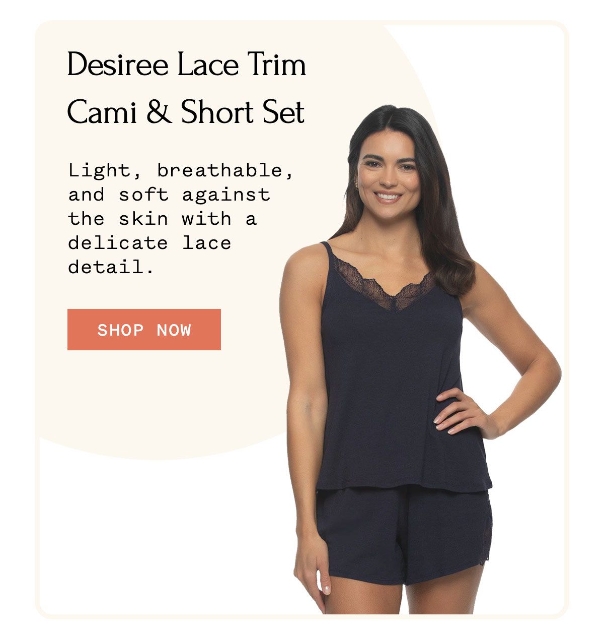 Desiree Lace Trim Cami & Short Set
