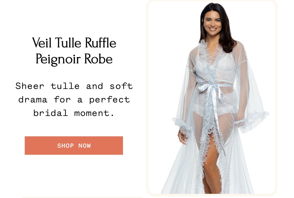 Veil Tulle Ruffle Peignoir Robe