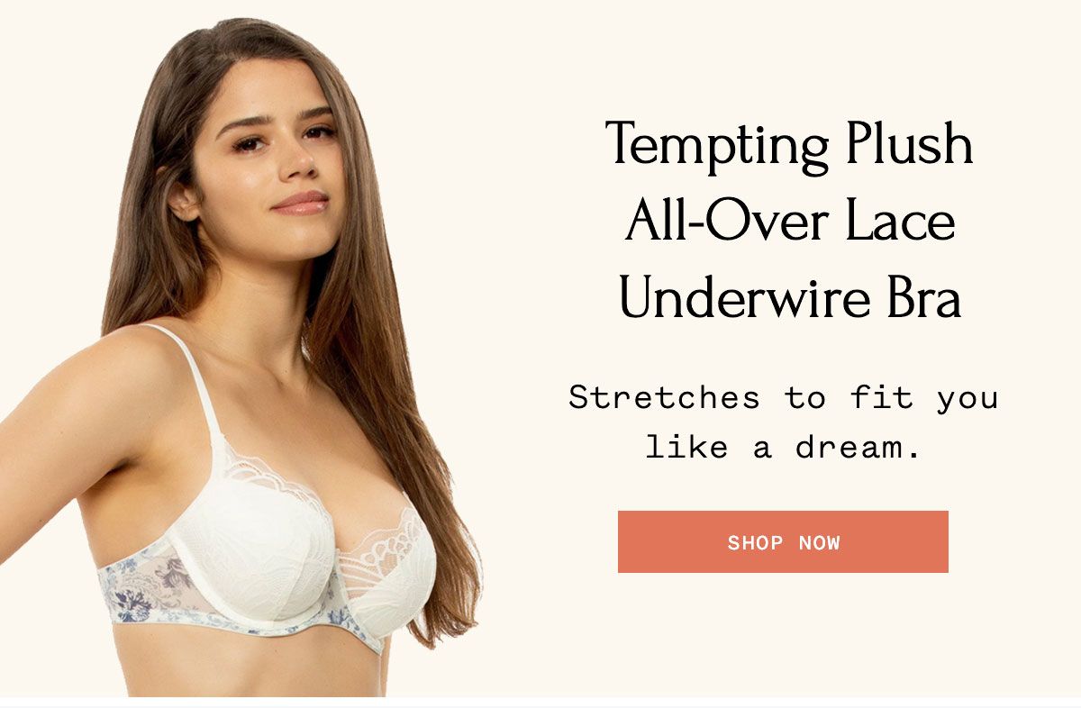 Tempting Plush All-Over Lace Underwire Bra Tempting Plush All-Over Lace Underwire Bra