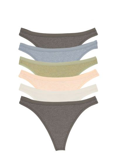 Organic Cotton Stretch Thong 6-Pack