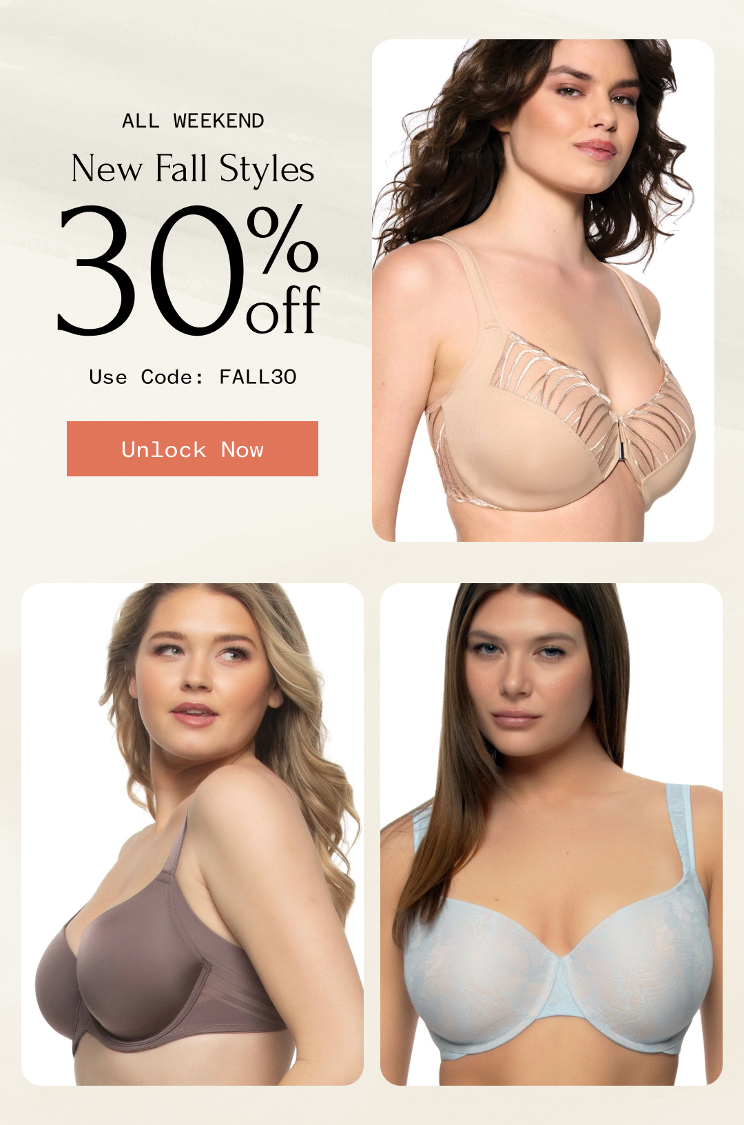ALL WEEKEND New Fall Styles 300円 Use Code: FALL30 Unlock Now