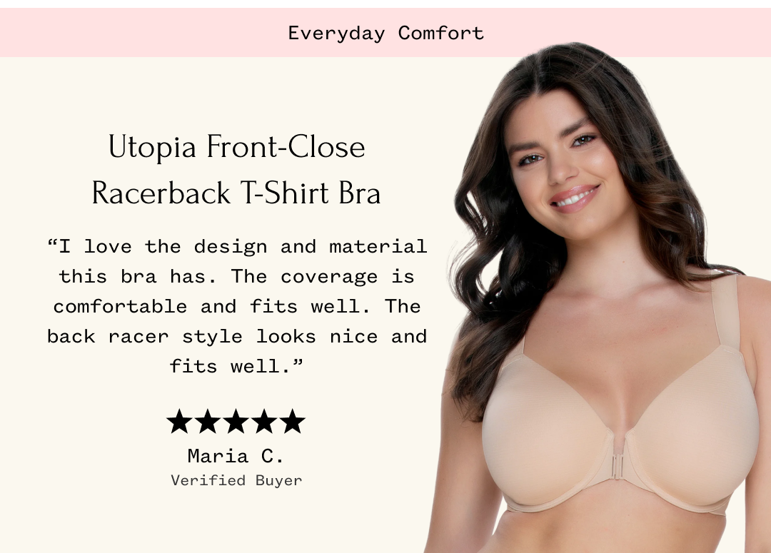 Utopia Front-Close Racerback T-Shirt Bra